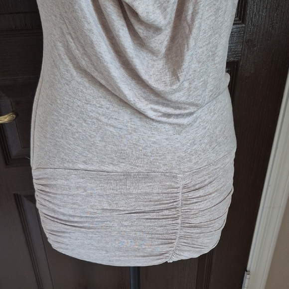 Sky Beige Halter Dress with Gold Accent - Picture 4 of 10